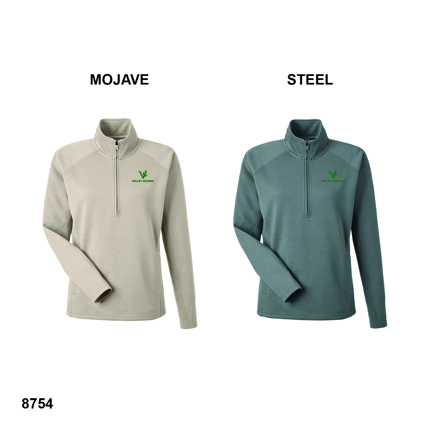 VALLEY SCHOOL WITH V LOGO - J. America Women's Apex Fleece Quarter-Zip Pullover