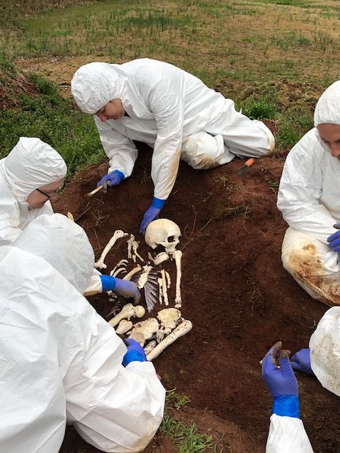 The Kolibri Forensics team during a skeletal recovery training exercise in April 2019