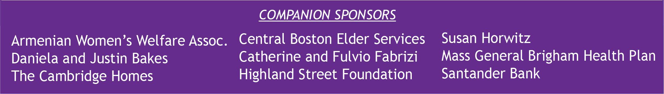 FriendshipWorks A Cause for Connection Companion Sponsors