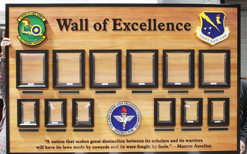LP-9079 -  Award Photo  Board , "Wall of Excellence", for the 32nd Student Squadron, US Air Force Squadron Officer School