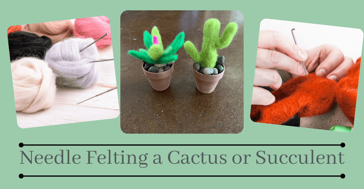 Felt your stress away while making the cutest plant ever! In this class, you’ll use simple needle felting techniques to create a cactus or succulent, complete with a mini pot and decorative rocks.