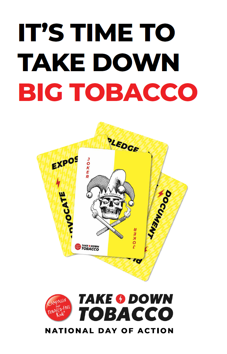 "Time to Take Down Big Tobacco – Deck of Cards" 11x17 in poster