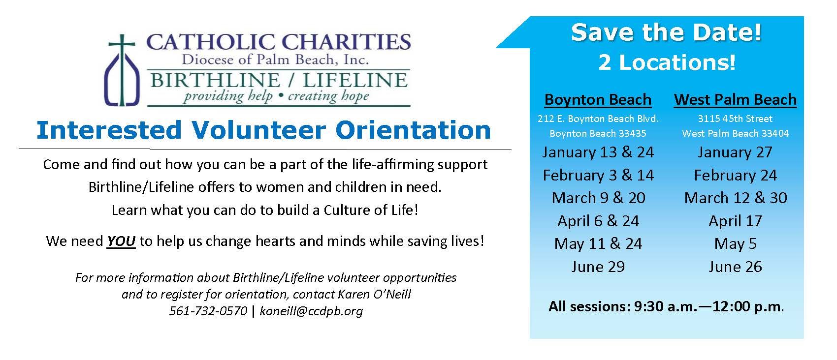Birthline/Lifeline Volunteer Orientation - West Palm Beach : Events ...