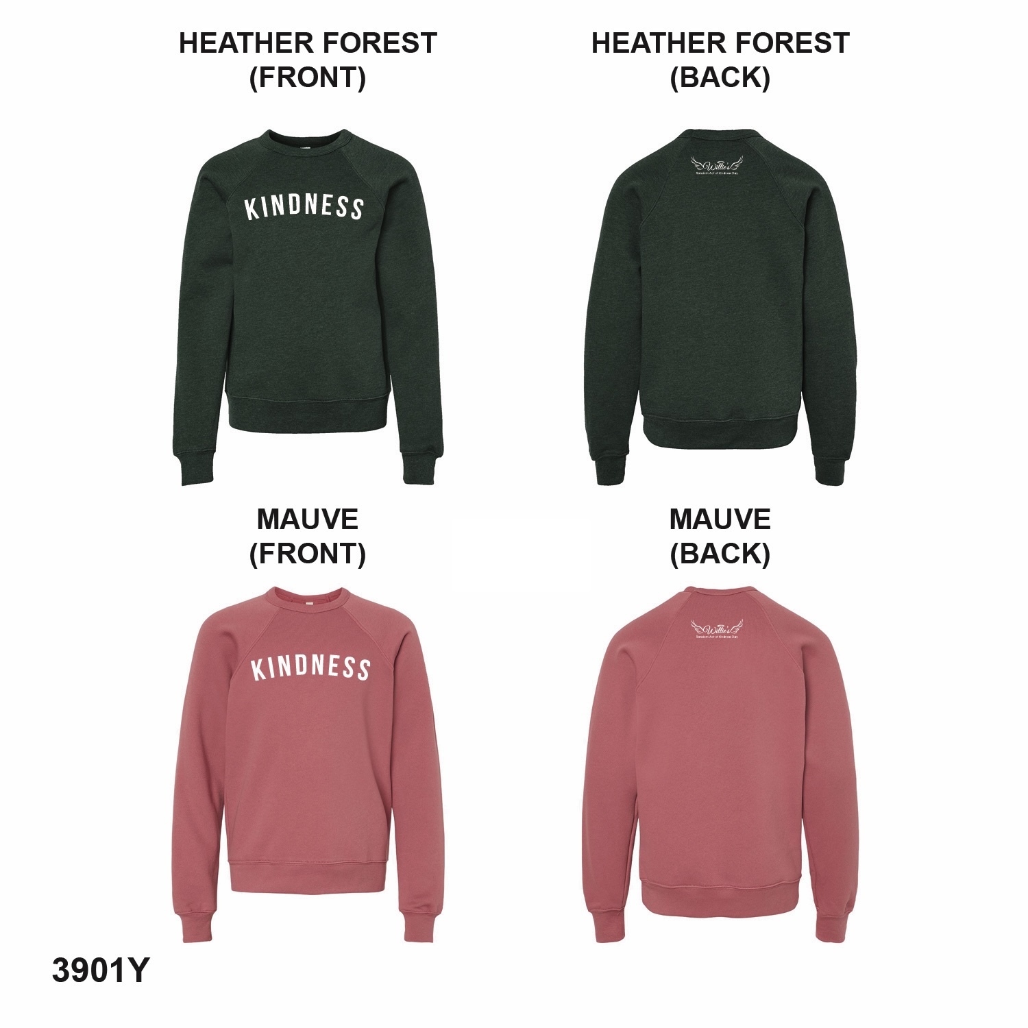 BELLA + CANVAS Youth Sponge Fleece Crewneck Sweatshirt