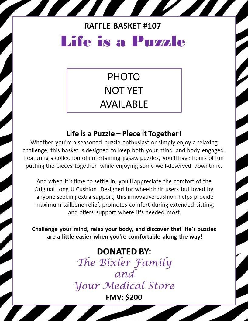 BASKET 107 -- LIFE IS A PUZZLE. 