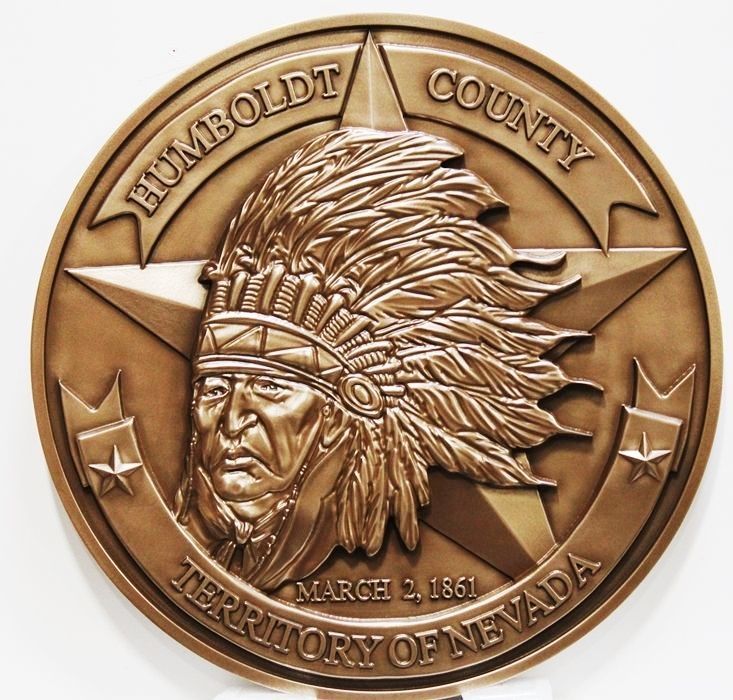 MA1063 - Plaque of the Seal of Humboldt County, Nevada, 3-D 