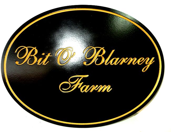 O24030 - Smooth Engraved HDU Farm Sign with the Irish Saying "Bit o' Blarney"