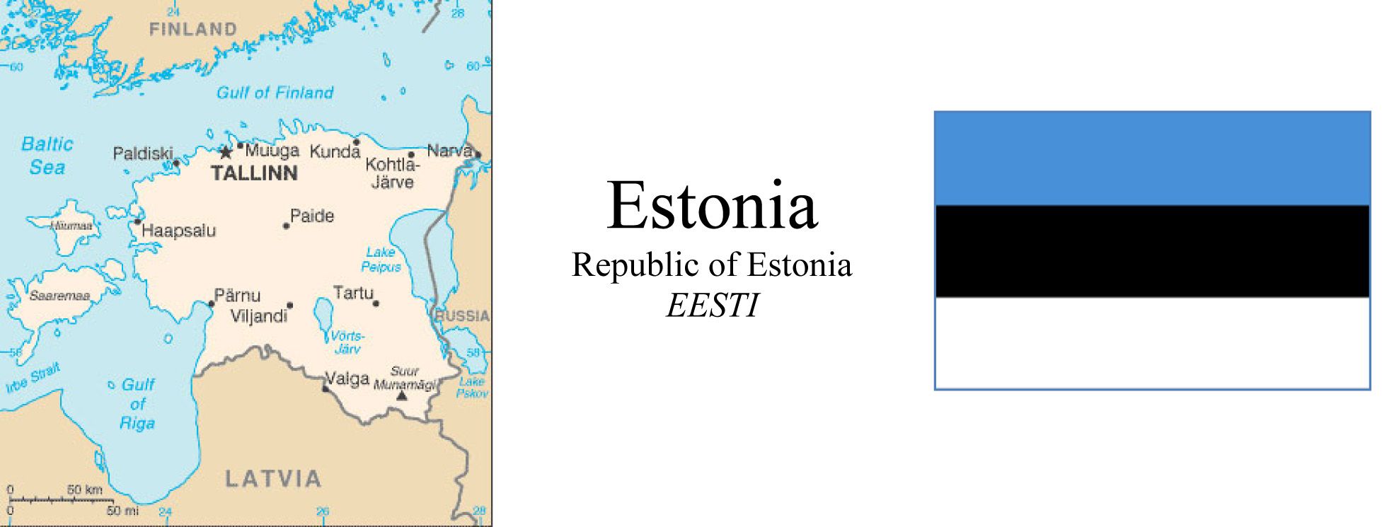 Estonia Map & Flag