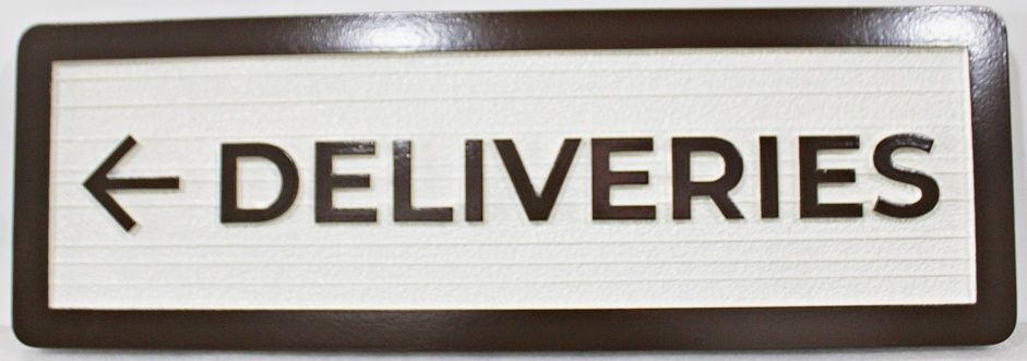 KA20561 - Carved and Sandblasted 2.5-D HDU "Deliveries" Sign