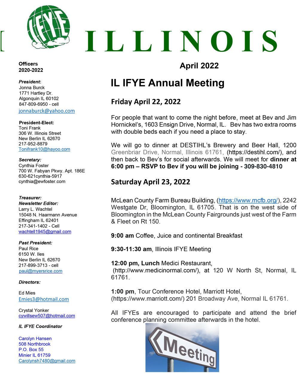Read the Illinois April 2022 Newsletter