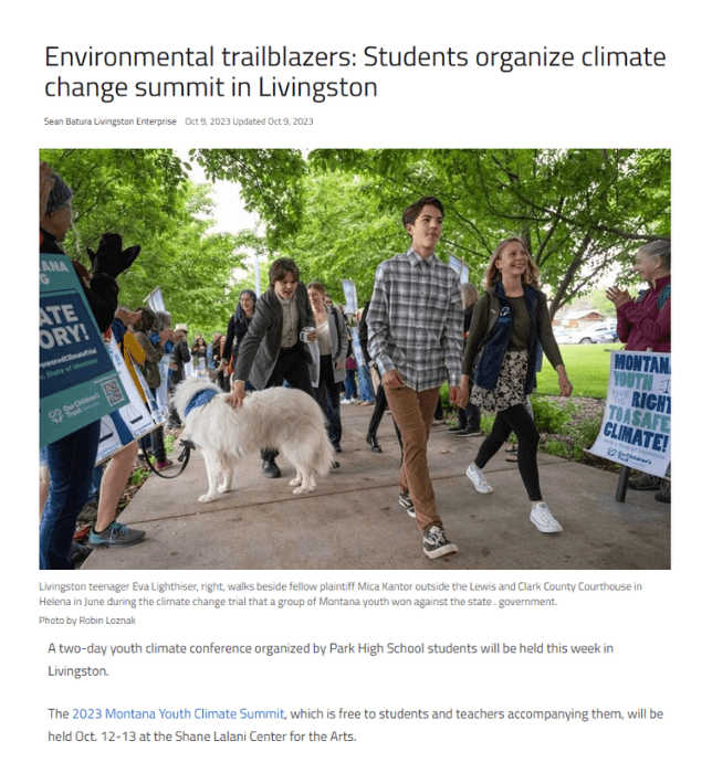Environmental trailblazers: Students organize climate change summit in Livingston