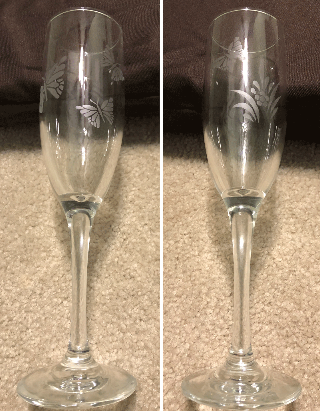 Champagne Flutes - with Custom Etching  (IA-GV)