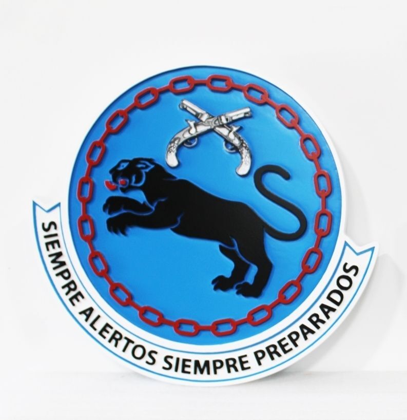 LP-7528 - Carved 2.5-D Plaque of the Crest of the 4th Security Forces Squadron 