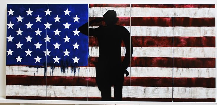 M1825 -  Large Wall Plaque of  theUS Flag and a Silhouetted POW (Gallery 32) 