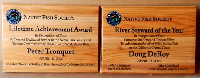 M3254 - Engraved Cedar Award Wall Plaques, from Native Fish Society (Gallery 21) 