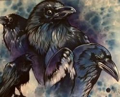 painting of ravens