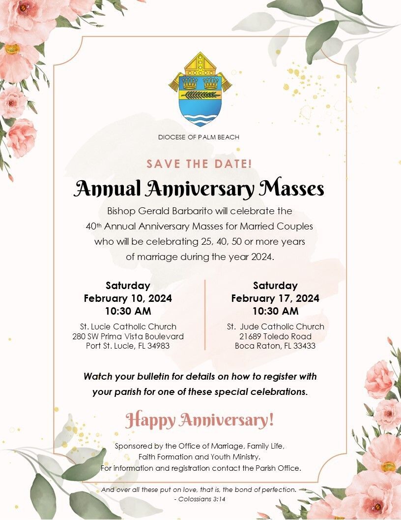 Anniversary Mass flyer
