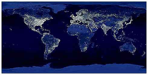 The World at Night (from Satellite Imaging)