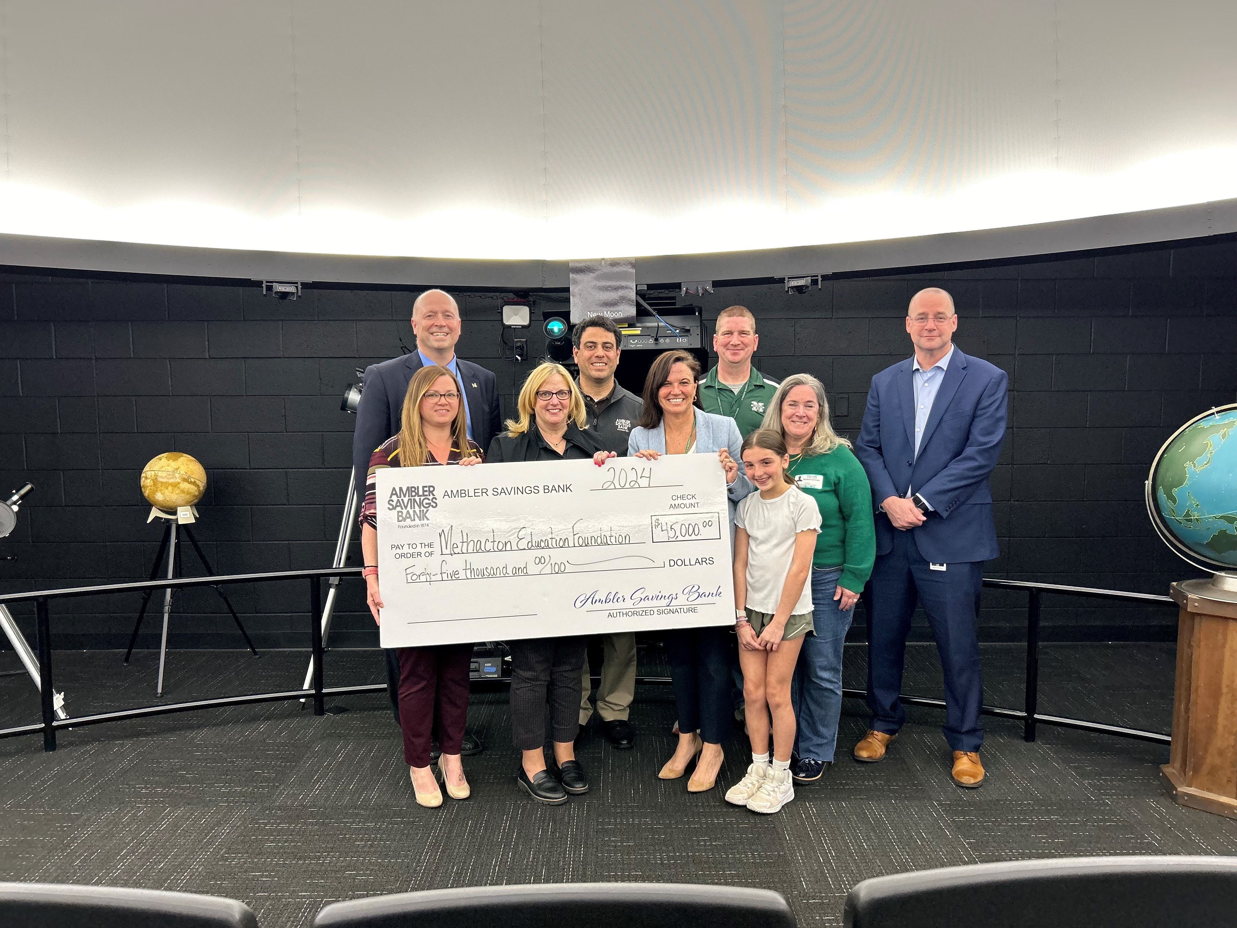 Ambler Savings Bank donates to Methacton School District metalwork lab and planetarium upgrade