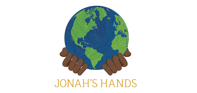 Jonah's Hands logo - hands holding the earth.