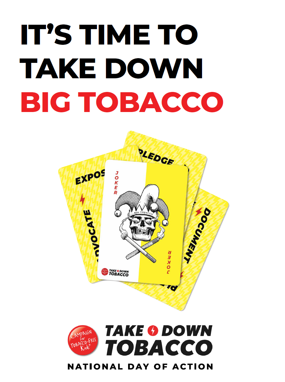 "Time to Take Down Big Tobacco – Deck of Cards" 24x36 in poster