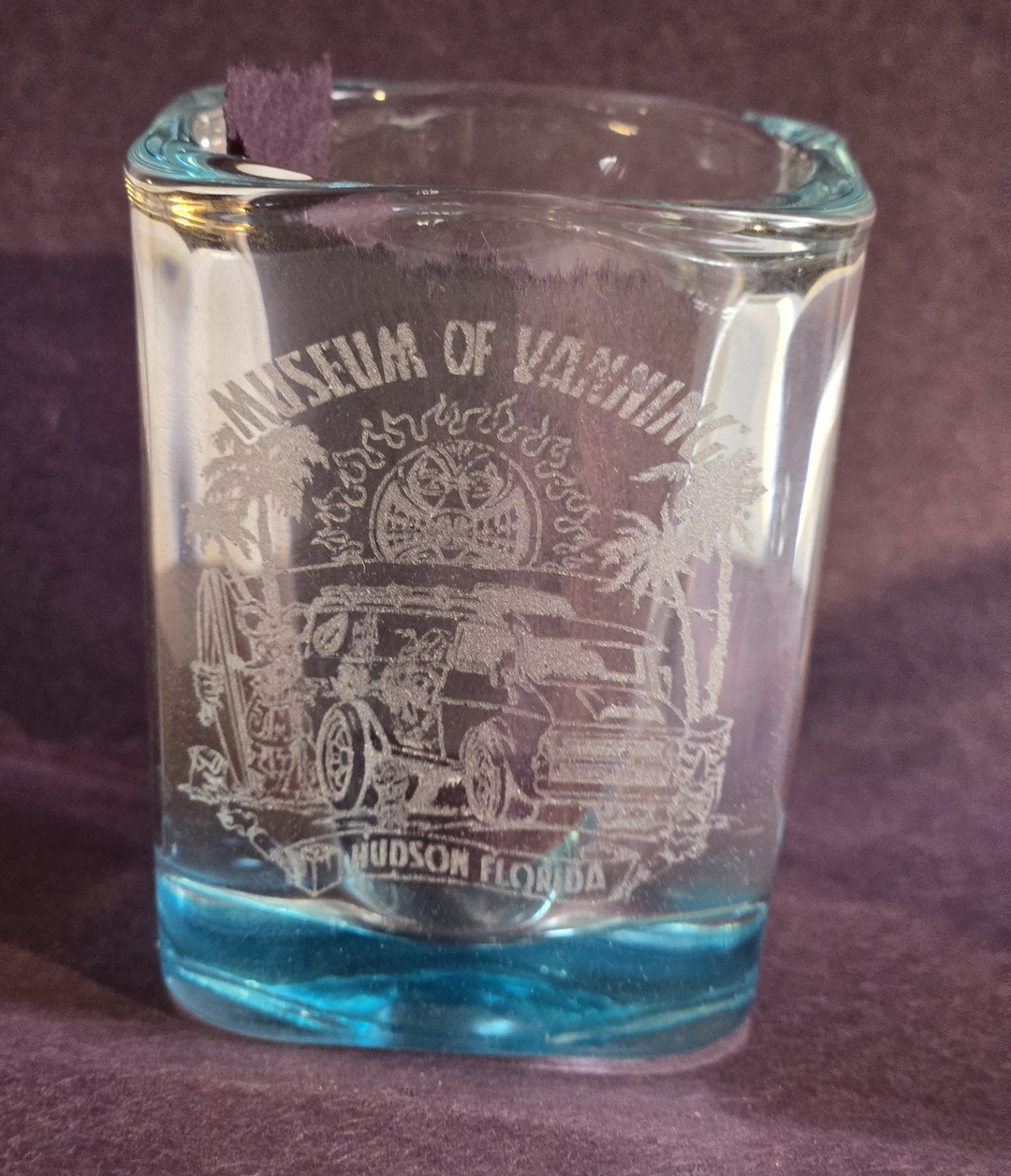 Aqua Shot Glass with Museum Logo Etching (Copy)