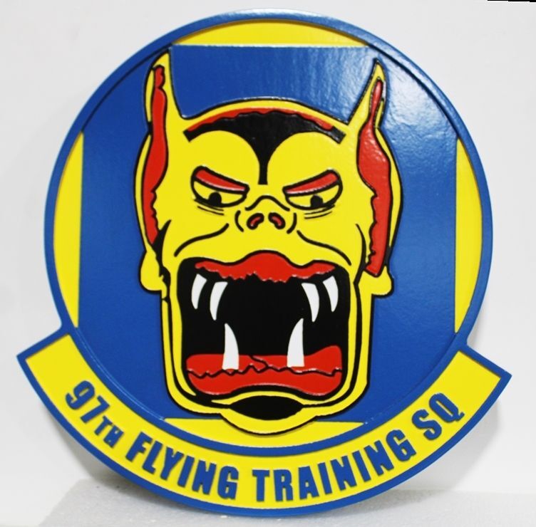LP-5193 - Carved 2.5-D Raised Relief HDU Plaque of the Crest of the 37th Flying Training Squadron