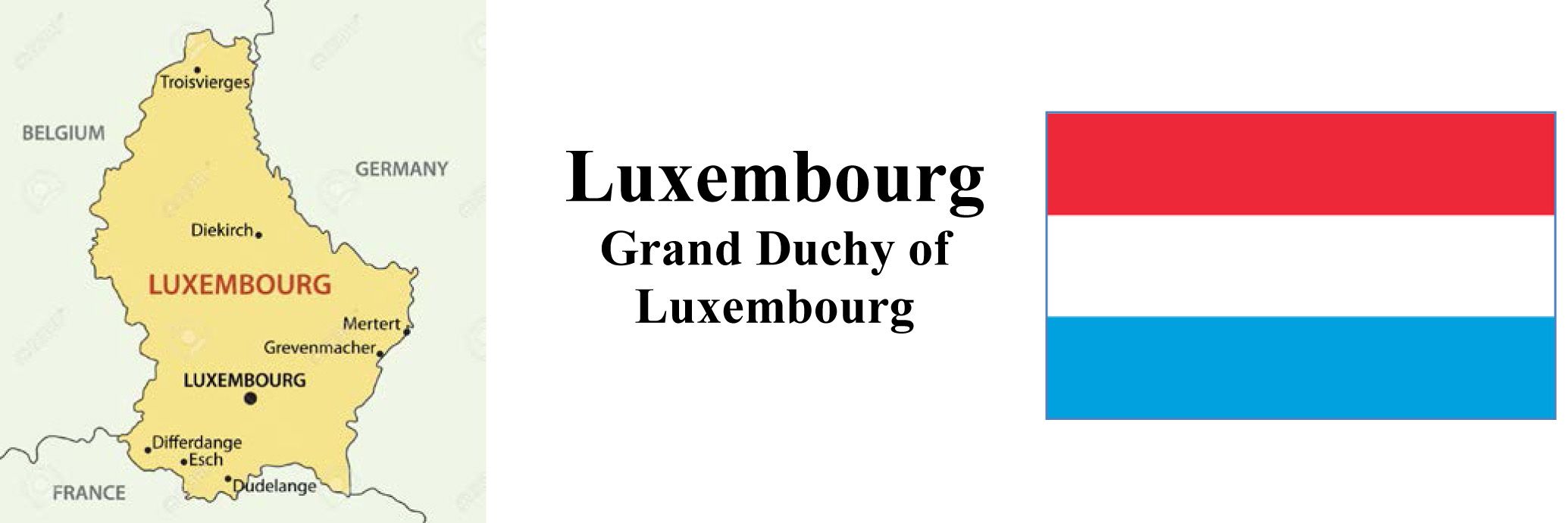 Luxembourg Map & Flag