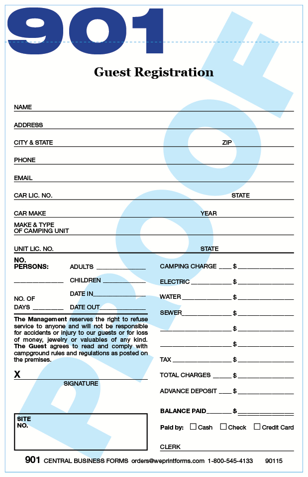 Campground Registration forms