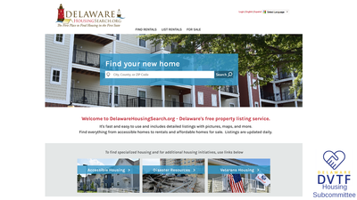 Live Demo of DelawareHousingSearch.org