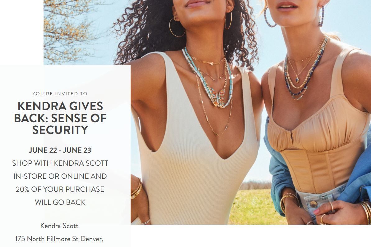 Kendra Gives Back Supporting Sense of Security