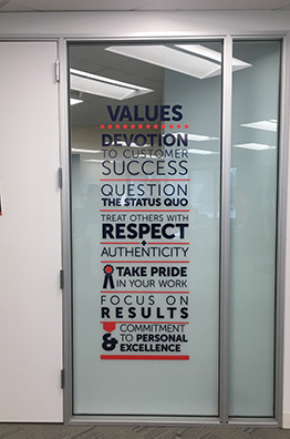 Window Lettering interior