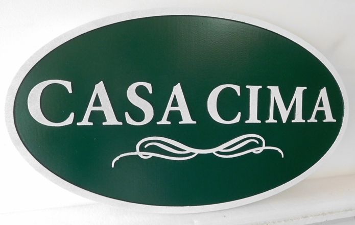 I18824 - Carved  Property Name Sign "Casa Cima"