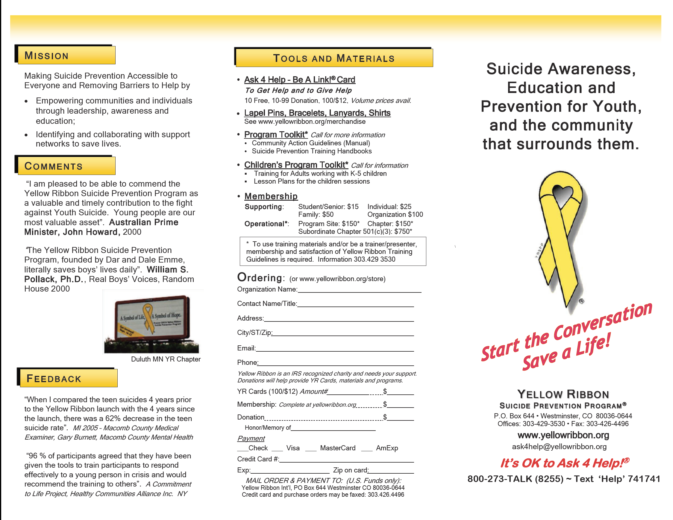 YellorRibbon Brochure for Adults
