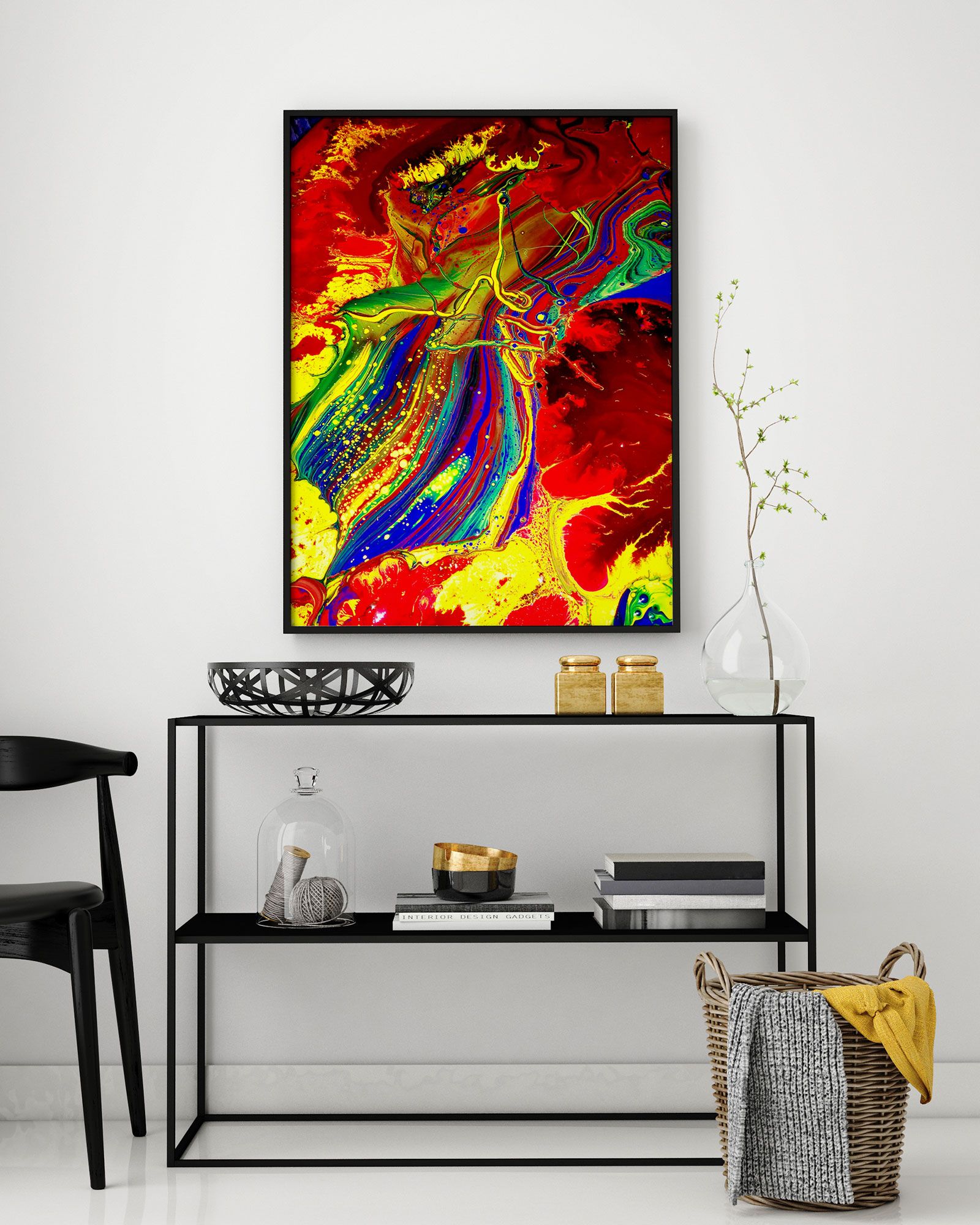 One-of-a-kind, limited edition Ink Waste Art prints.