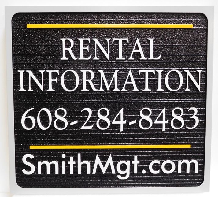 KA20592 - Carved and Sandblasted Wood Grain Rental Information Sign for an Apartment Complex, 2.5-D