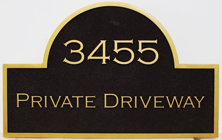 I18985 - Carved HDU Address Number Sign for a Private Driveway 