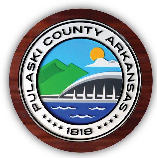EA-2090 - Seal of Pulaski County on Mahogany Plaque 