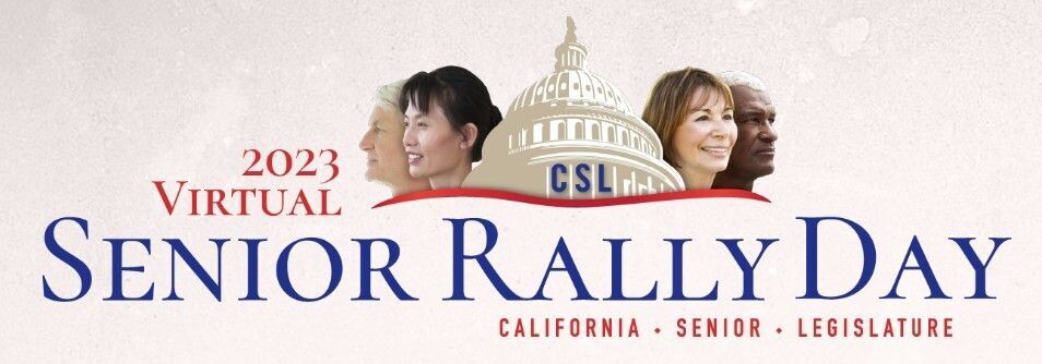California Senior Legislature 2023 Virtual Senior Rally Day banner