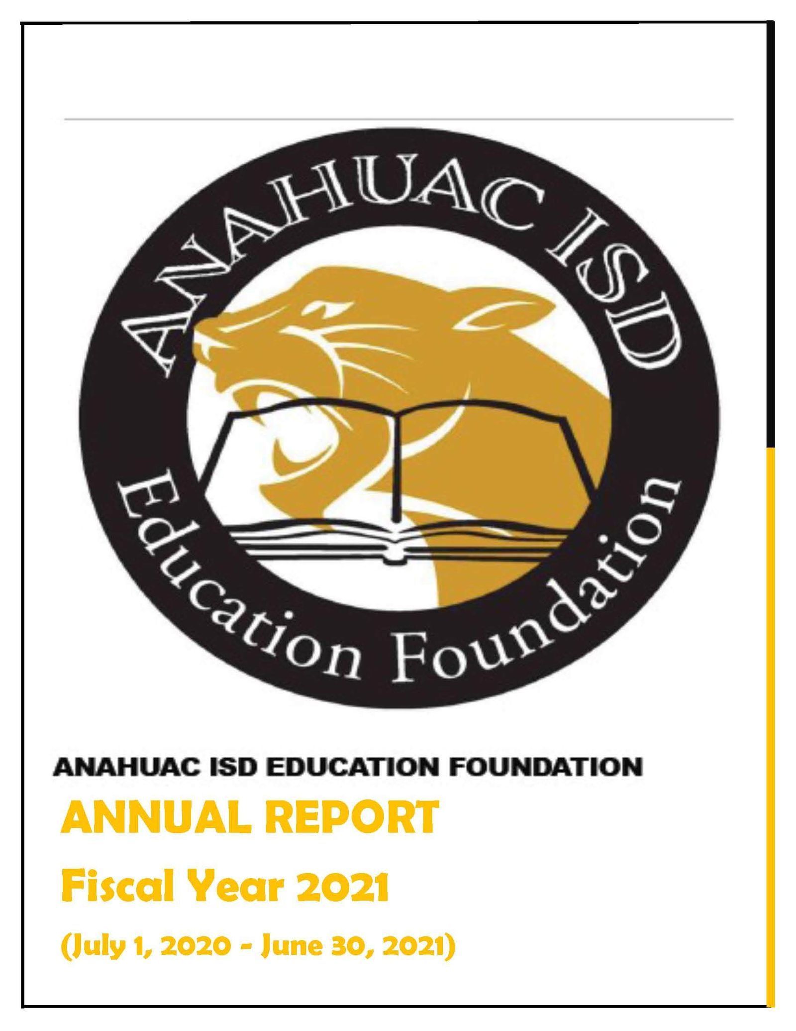 Anahuac ISD Education Foundation Who We Are Financials