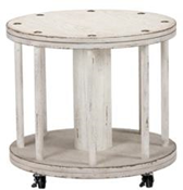 Canister Side Table on Wheels