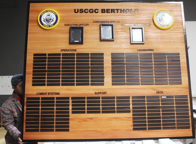 SA1505 - Ship's Chain-of-Command Photo Board for USCGC Bertholt, WMSL 750