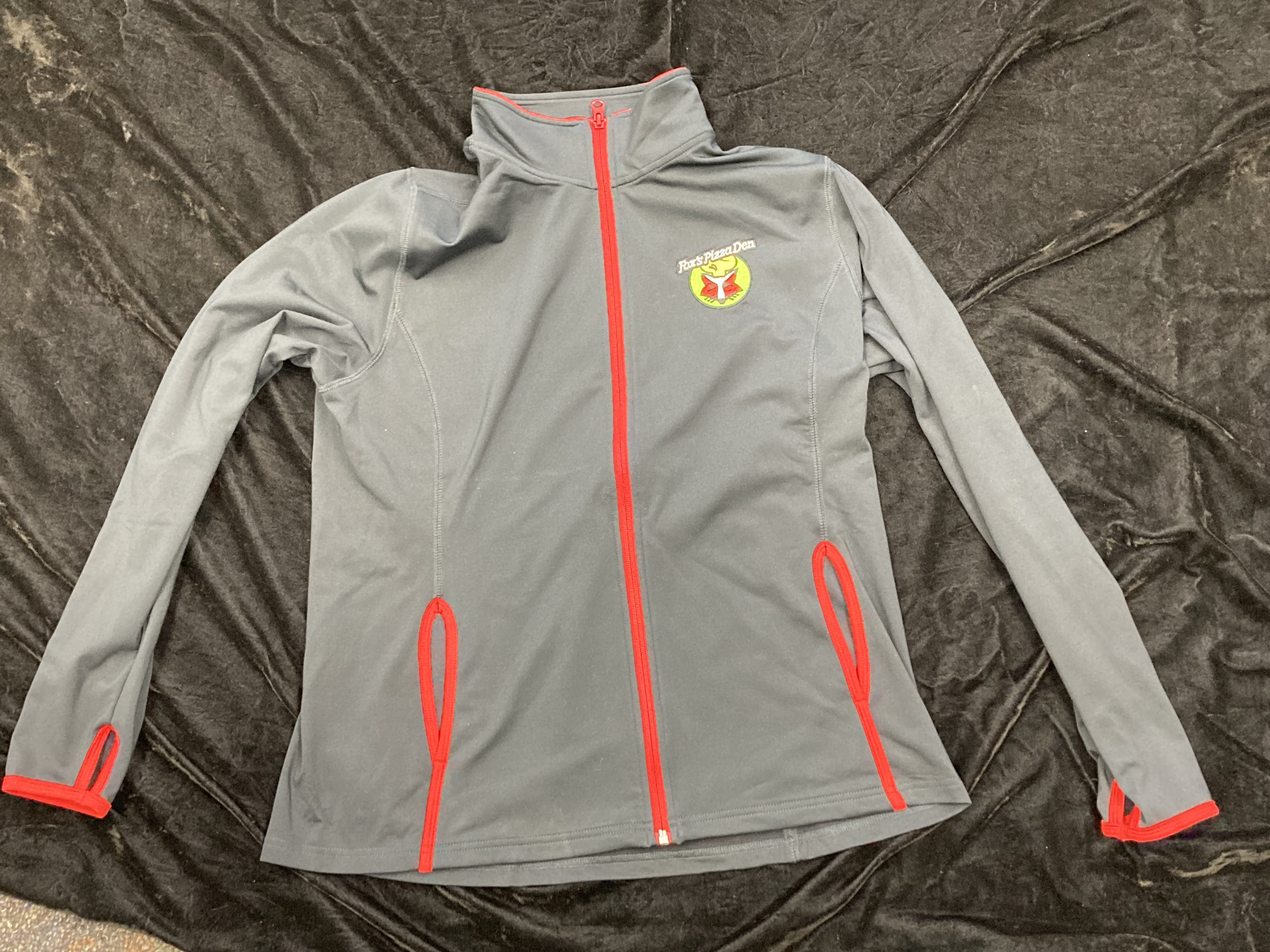 SALE Fox's Logo - LADIES XL Black/Red Full-Zip Jacket