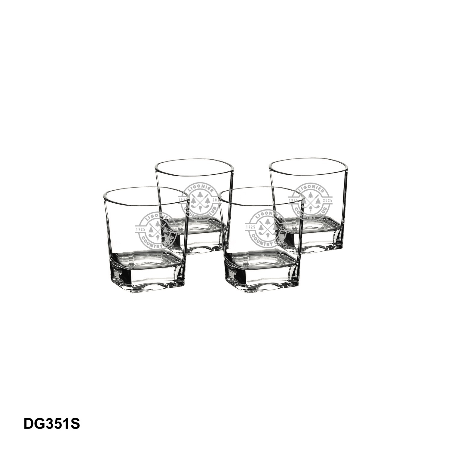 8 oz. Rectangle Rocks Glasses (Sold in Sets of 4)