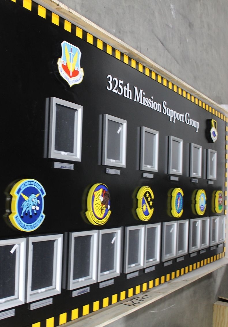 LP-9005 - Carved High-Density-Urethane  Chain-of-Command  Photo  Board for the 325th Mission Support Group