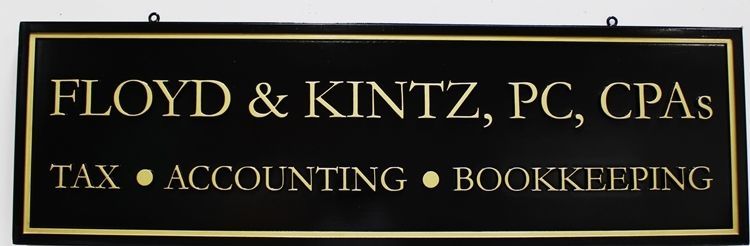 C12125 -   Carved Brass-Plated HDU  Sign for "Floyd and Pence - CPA's