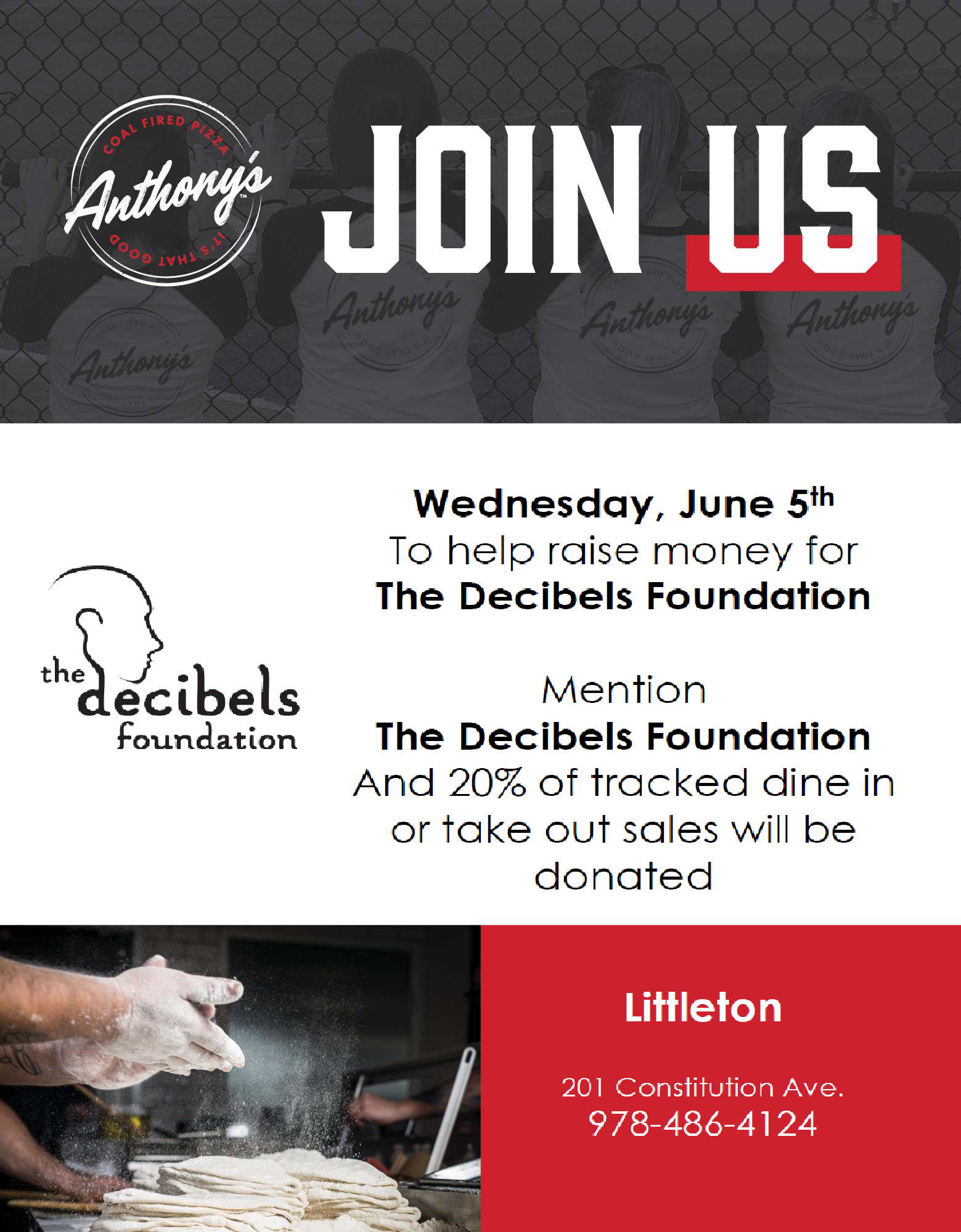 Pizza Fundraiser at Anthony's in Littleton