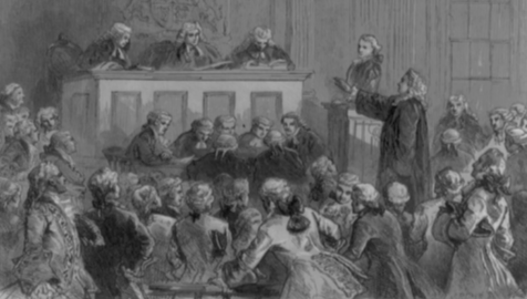 Andrew Hamilton Defending John Peter Zenger in Court