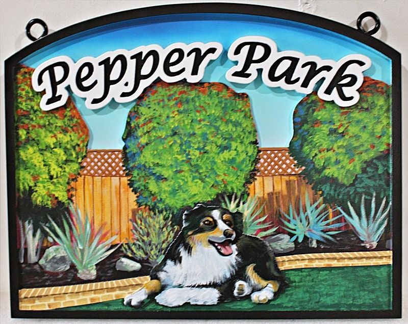 GA16718A - Carved Sign for "Pepper Park"