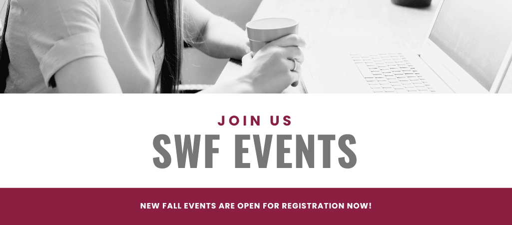 Graphic display of invitation to join fall events. Click the image to register.